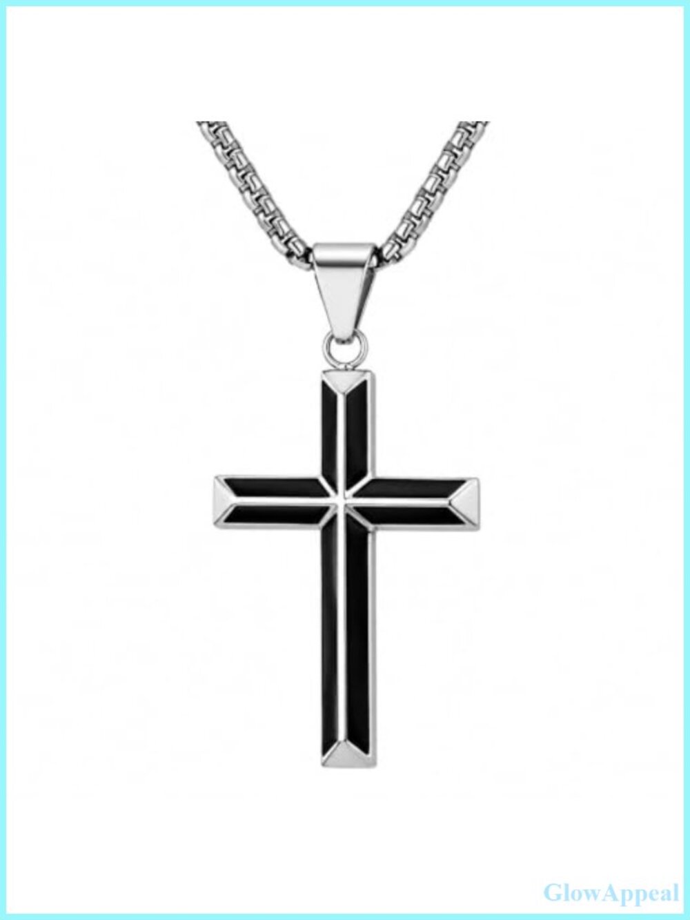 Stainless Steel Cross Pendant Necklace Unisex Christian Jewelry Gift